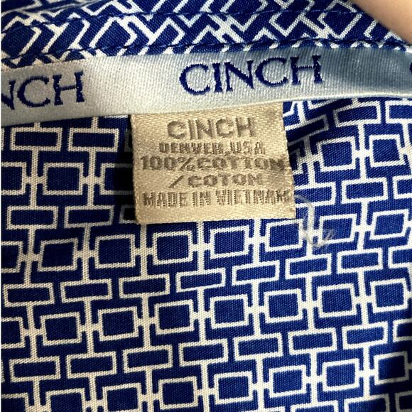 Cinch White Label Western Shirt Men's XXL Blue Gingham Check Rodeo Logo - Picture 5 of 13